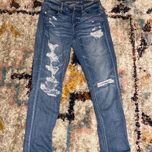 American Eagle Tom Girl Distressed Jeans